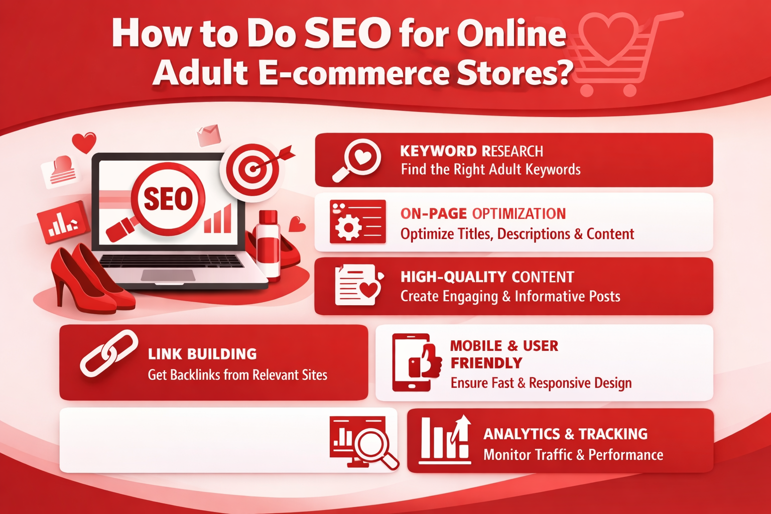 Illustration of social media icons and ecommerce elements